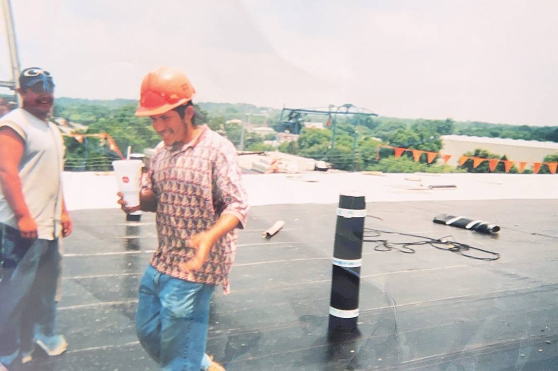 Commercial roofing work from the early years on the road