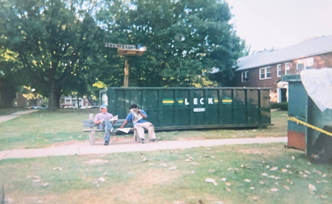 A break between roofing jobs, years ago