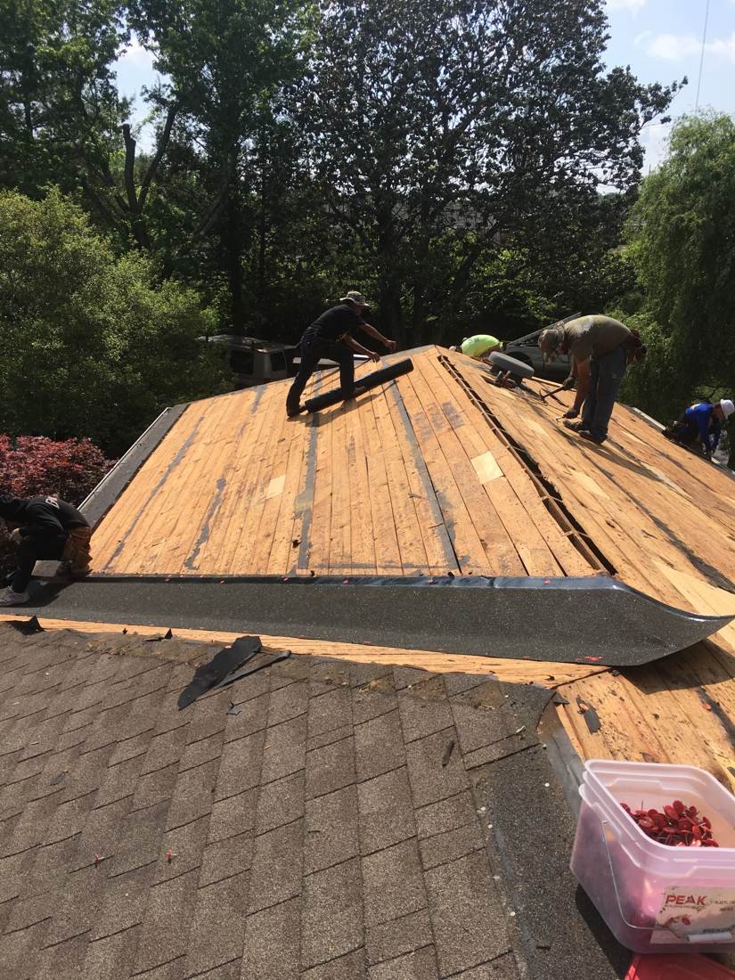 New roof decking installed during a Murfreesboro, Tennessee roof replacement